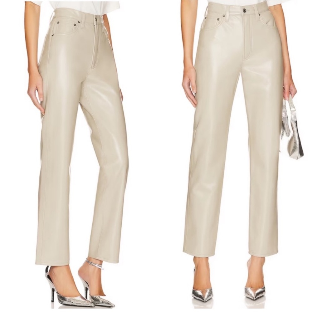 AGOLDE Recycled Leather 90’s Pinch Waist in Toast Pants - Picture 2 of 4